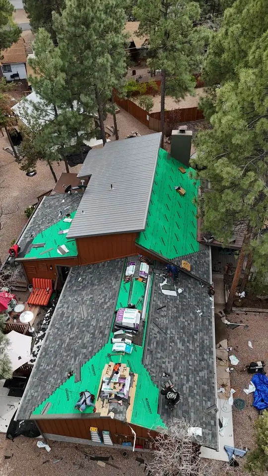 Aerial view of a CRAFTBUILT roofing project in Arizona