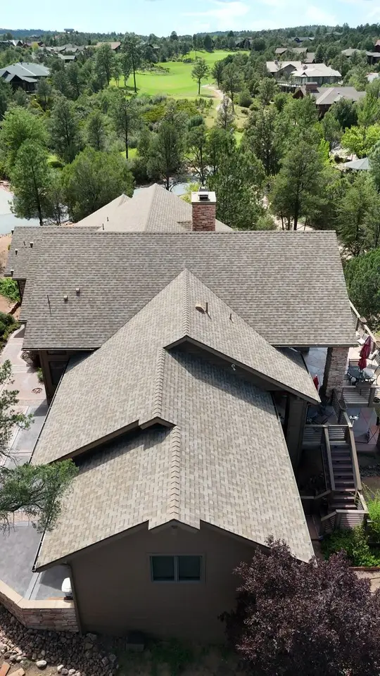 Aerial view of a newly completed CRAFTBUILT roof in Arizona